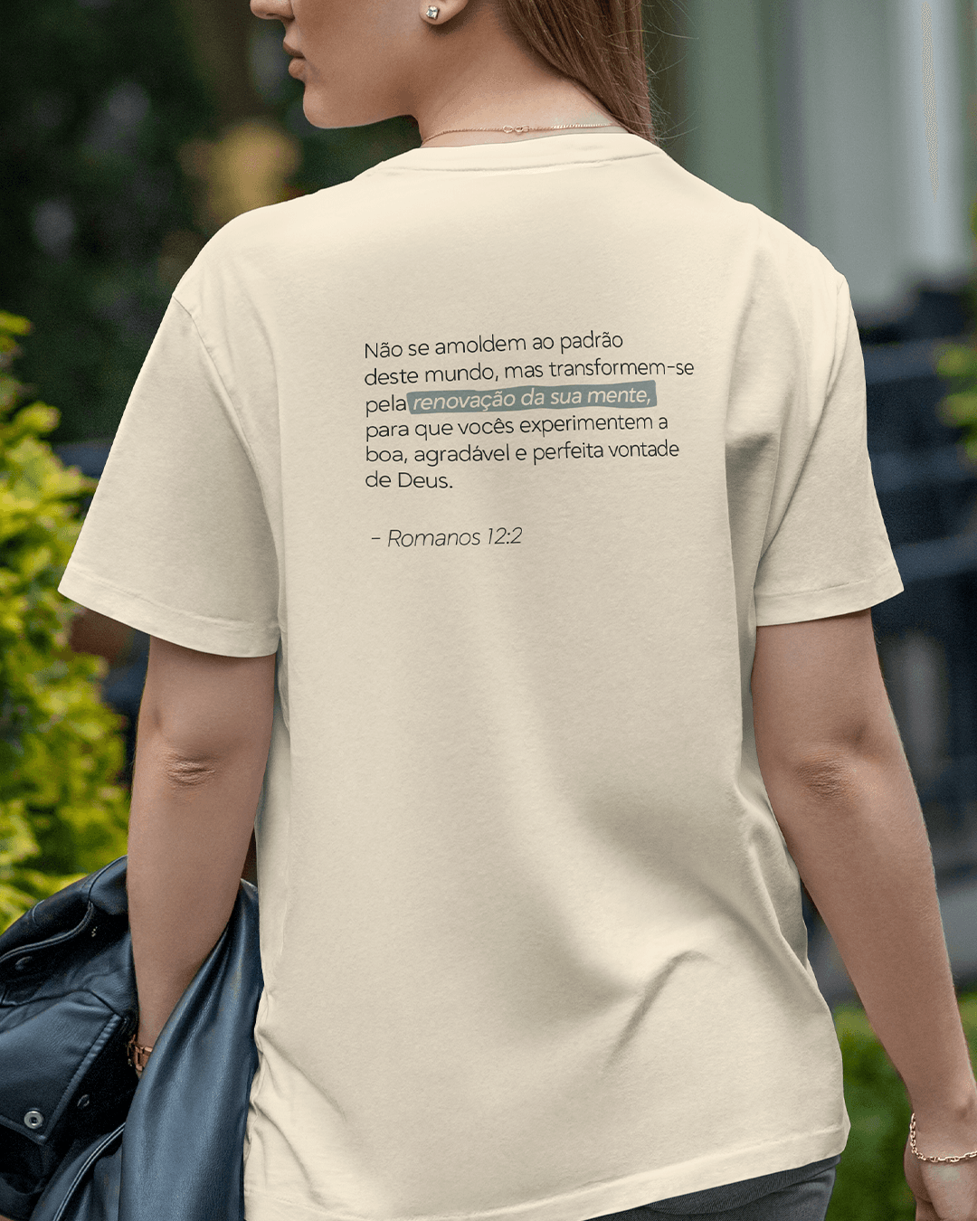 Camiseta Romanos 12:2 Bege